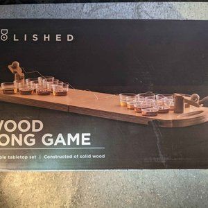 Polished Wood Pong Game, Brand New